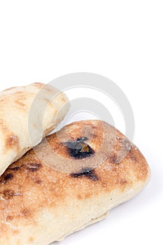 Turkey traditional bread copy space white background