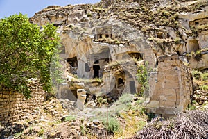 Turkey, Urgup. Abandoned caves in the old town