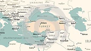 Turkey on the world map