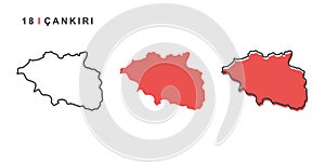 Turkey, Ã‡ankÄ±rÄ± city map. Simple vector illustration isolated on a white background.
