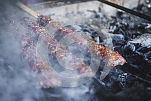 Turkish Adana Kebab On The Grill