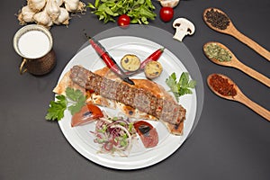 Turkish Adana Urfa Skewers Shish Kebab stock photo