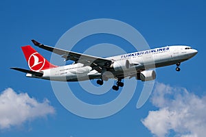 Turkish Airlines Airbus A330-200 TC-JIP passenger plane landing at Istanbul Ataturk Airport