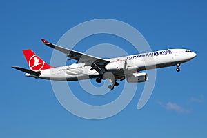 Turkish Airlines Airbus A330-300 TC-LOG passenger plane landing at Istanbul Ataturk Airport