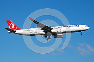 Turkish Airlines Airbus A330-300 TC-LOG passenger plane landing at Istanbul Ataturk Airport