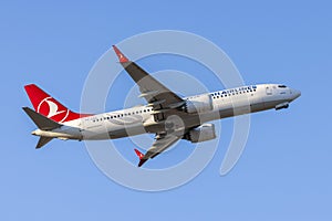 Turkish Airlines 737 MAX 8 taking off