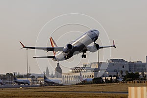 Turkish Airlines 737 MAX 8 taking off