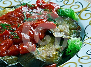 Turkish appetizer of marinated eggplant