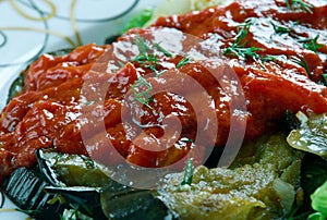 Turkish appetizer of marinated eggplant