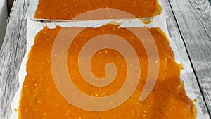 Turkish apricot pulp, sun dried apricot pulp, close-up apricot pulp