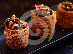 Turkish baklava -meditteranean pastry dessert