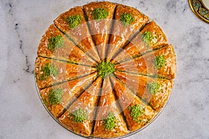 Turkish baklava sweets (havus baklava photo