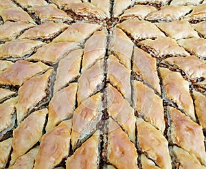 Turkish baklava with walnuts