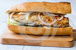 Turkish Balik Ekmek / Fish sandwich.