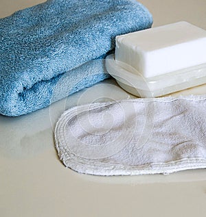 Turkish bath and bath materials, bath towel and turkish soap, take a bath, make a bath to relax, take a shower,