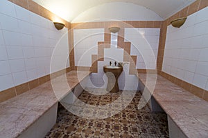 Turkish bath hamam interior empty traditional