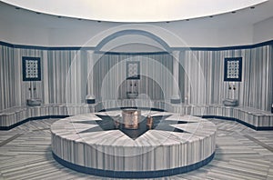 Turkish bath (Hamam) with steam at hotel's spa photo