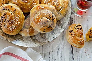 Turkish borek on the table