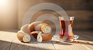 Turkish Breakfast: Simit and Tea