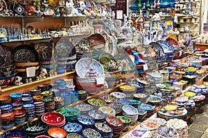 Turkish ceramics on the Grand Bazaar in Istanbul