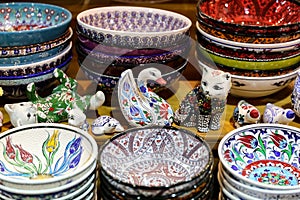 Turkish Ceramics in Grand Bazaar, Istanbul, Turkey