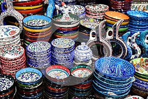 Turkish Ceramics in Grand Bazaar, Istanbul, Turkey