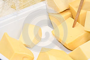 Turkish cheese: full-fat beyaz peynir,yellow kaÅŸar peynir, cecil, topi, burgu peynir, bazaar
