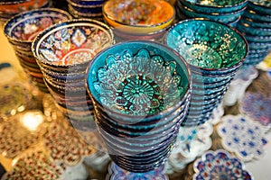 Turkish chinaware in Grand Bazaar photo