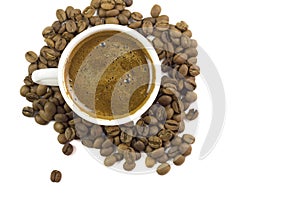 Turkish Coffee with coffee beans