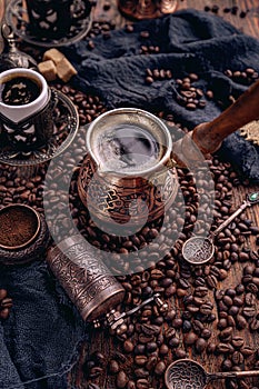 Turkish coffee pot photo