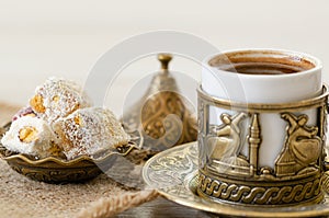 Turkish coffee with Turkish delight