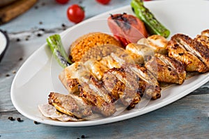 Turkish cuisine chicken wings grill. Grilled chicken wings