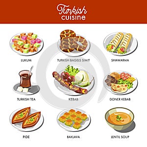 Turkish cuisine food and traditional dishes