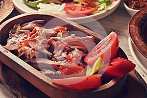 Turkish cuisine minced beef rice set