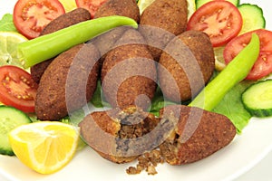 Turkish cuisine, stuffed meatballs with bulgur - ( icli kofte ) photo