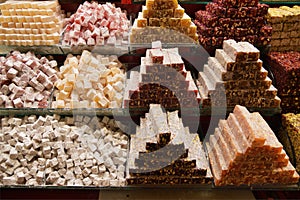 Turkish delight, candy, candy shop in Istanbul Turkey
