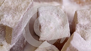 Turkish delight closeup rotating