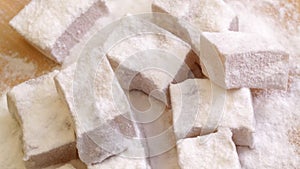 Turkish delight closeup rotating