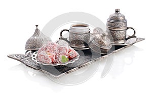 Turkish delight with coffee