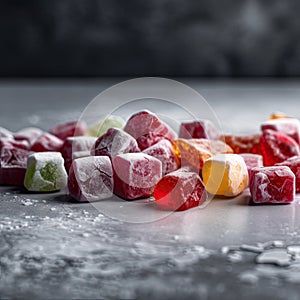 Turkish Delight Food Photography - Delicious Turkish Delight Dessert on Plate