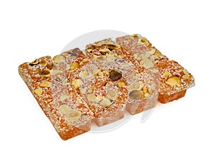 Turkish Delight Isolated on a white background.