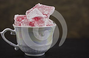 Turkish delight with pink rose flavour