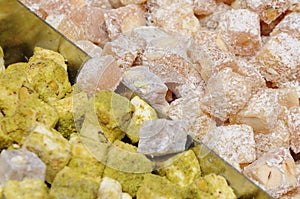 Turkish delight with pistachio and coconut