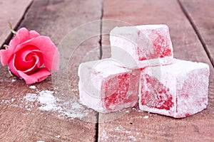 Turkish delight with rose flavour photo