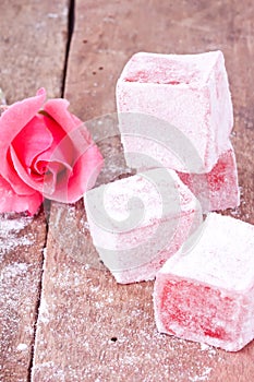 Turkish delight with rose flavour photo