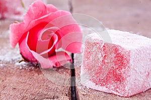 Turkish delight with rose flavour photo