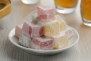 Turkish delight with a variation of taste