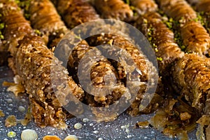 Turkish delights, baclava at a street food festival photo