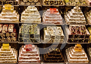 Turkish delights in Spice Bazaar, Istanbul, Turkey