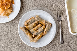 Turkish Dolma Lahana Sarmasi / Cabbage Rolls with yogurt